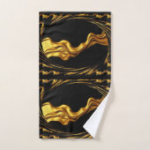 Liquid Gold Black Monochrome Opulent Swirl Achempo (Serviette à main)