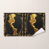Liquid Gold Black Monochrome Opulent Swirl Achempo (Serviette à main)