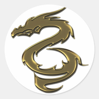Liquid Gold Dragon Ronde Sticker