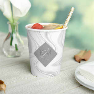 Liquid Marble Neutrals Wedding ID888 Papieren Bekers
