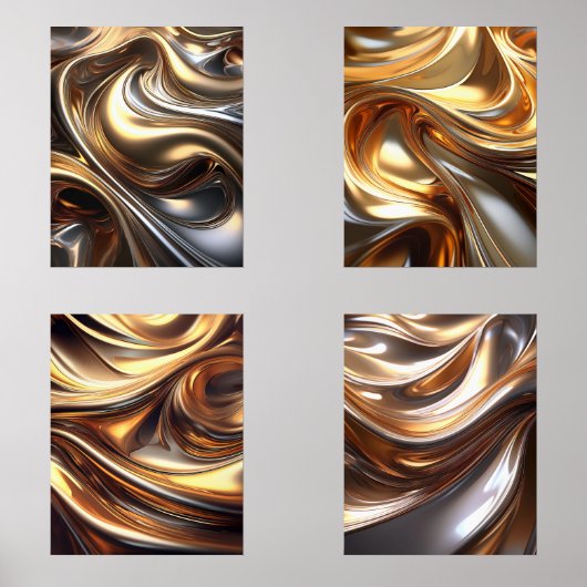 Liquid Metal Art Prints – Abstract Metallic Design (Voorkant)