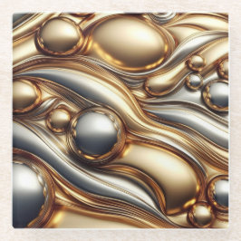 liquid metal look  glazen onderzetter