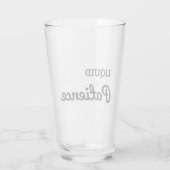 Liquid Patience bierglas – Grappig Drink citaat Glas (Achterkant)