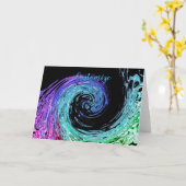 Liquid Rainbow Wave Note Card Kaart (Gele Bloem)