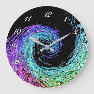 Liquid Rainbow Wave Wall klok