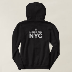 LIQUID SKY HOOD MET RUGDRUK (witte print) Hoodie