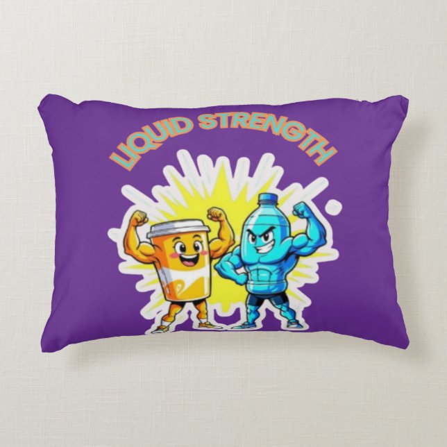 Liquid Strength – Funny Juice & Water Muscle Desig Accent Kussen (Voorkant)