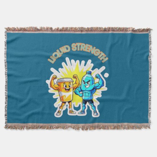 Liquid Strength – Funny Juice & Water Muscle Desig Deken (Voorkant)