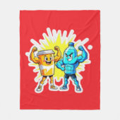 Liquid Strength – Funny Juice & Water Muscle Desig Fleece Deken (Voorkant)