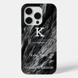 Liquid Swirl Abstract Pattern in zwart en wit iPhone 15 Pro Case