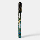 Liquid Swirls Black Turquoise Iphone Case (Achterkant / Rechts)