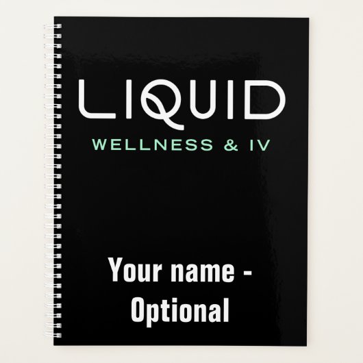 Liquid Wellness & IV Planner - Zwart (Voorkant)