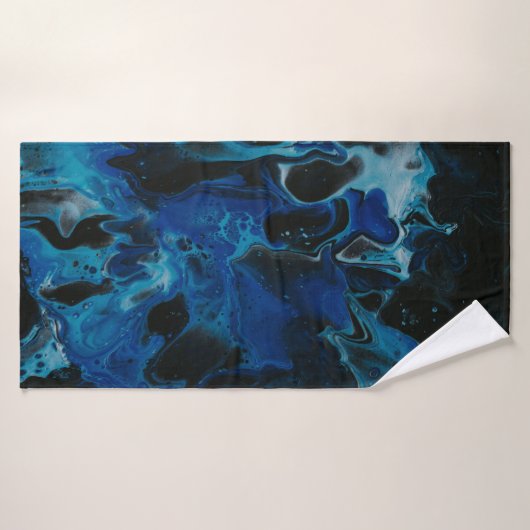 Liquide psychédélique bleu foncé (Serviette de bain)