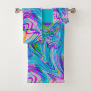 Liquide Tripant Motif Abstrait Coloré Bleu