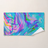 Liquide Tripant Motif Abstrait Coloré Bleu (Serviette à main)