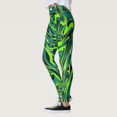 Liquide vert abstrait peint Leggings (Gauche)