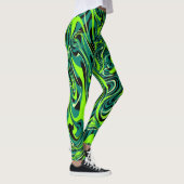 Liquide vert abstrait peint Leggings (Droite)
