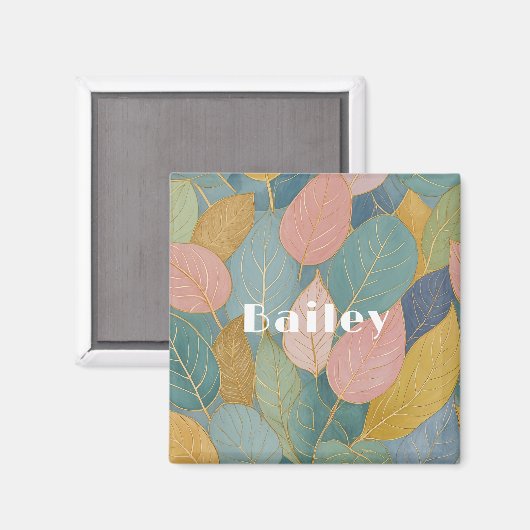 Liquide Whimsical : Pastel Feuille Magnet (Recto/Verso)