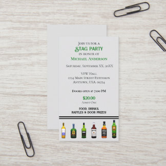 Liquor Bottle Stag Party Ticket Uitnodiging