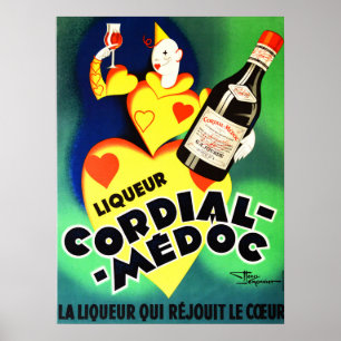 LIQUOR CORDIAL MEDOC Advertisement Franse Art Deco Poster