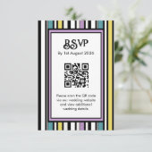 Liquorice candy stripe RSVP kaartje (Staand voorkant)