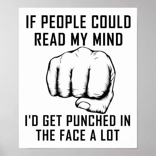 Lire dans les esprits Punch Affiche drôle (Devant)