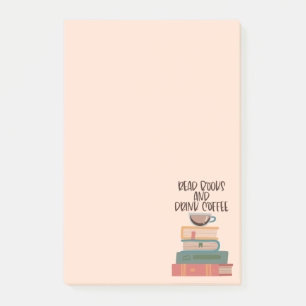 Lire des livres et boire du café Notes post-it