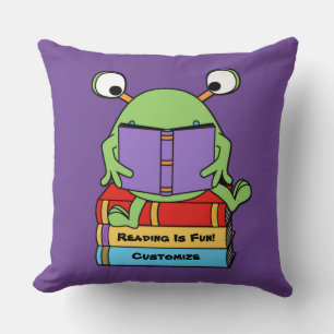 Lire Est Fun Joli Livre Aimer Alien Coussin