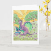 Lire la carte de voeux Dragon (Fleur jaune)