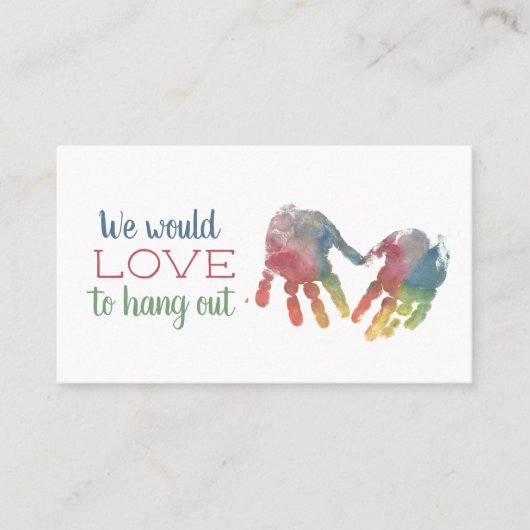 Lire la date Rainbow Handprints Carte d'appel (Devant)