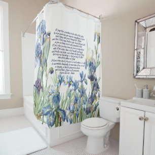 L'iris bleu fleurit le rideau en douche floral de