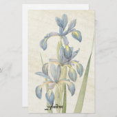 L'iris de Redoute fleurit la papeterie de papier (Devant / Derrière)