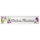 L'iris fleurit la plaque d'identification (Devant)