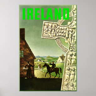 L'Irlande. Affiche vintage de voyage