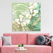 Lis Blancs 24"x24" Impression sur toile deux panne (Insitu(Salon))