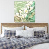 Lis Blancs 24"x24" Impression sur toile deux panne (Insitu(Chambre))