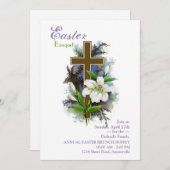 Lis de Pâques et invitation de croix (Devant / Derrière)