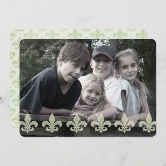 Lis Pattern Double Sided Photo Card Feestdagenkaart (Voorkant / Achterkant)