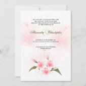 Lis roses et blancs épousant le faire-part (Devant)