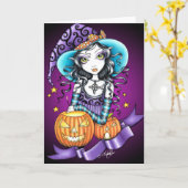 Lisa Gothic Halloween Carte de sorcière (Fleur jaune)