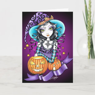 Lisa Gothic Halloween Witch Kaart