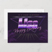 Lisa Nom Prénom Anniversaire de la carte postale (Devant / Derrière)