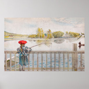 Lisbet vissen door Carl Larsson, Vintage Fijne Kun Poster