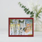 Lisbeth bij de Birch Trees Briefkaart (Staand voorkant)
