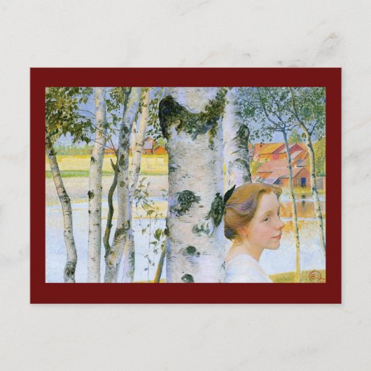Lisbeth bij de Birch Trees Briefkaart (Voorkant)