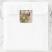 Lisbeth in de Vloertuin Vierkante Sticker (Tas)