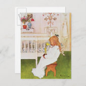 Lisbeth met een gele tulp briefkaart (Voorkant / Achterkant)