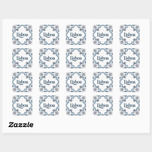 Lisboa Azulejo Tile Sticker – Blue Portuguese Cera (Feuille)