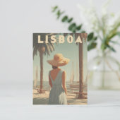 Lisbon 50s vintage briefkaart (Staand voorkant)