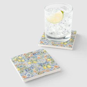 Lisbon Blauwe Citroen Tegels Citrus Keuken Decor Stenen Onderzetter